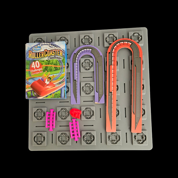 ThinkFun Rollercoaster Challenge Replacement Parts Track Pieces Car & Cards - Picture 1 of 2